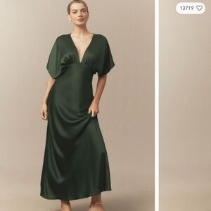 Anthropologie Forest Green Dress NWT